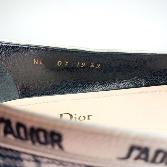 Dior J'Adior Tartan Print Wool Pointed Flats Logo Ribbon Trim EU 39 US 9 Black - Picture 10 of 11